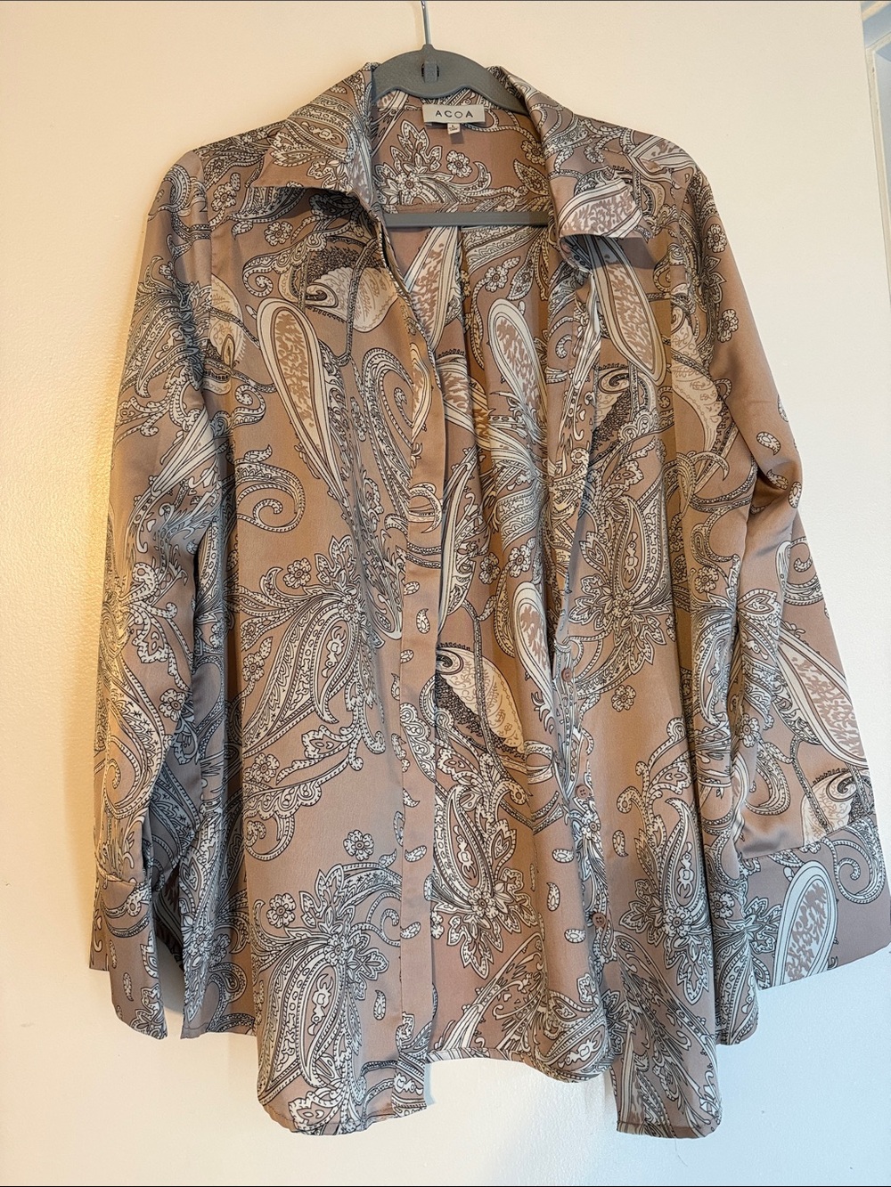 Button up long sleeve shirt - paisley print